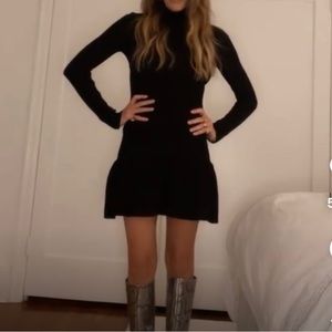 Zara Black Turtleneck Mini Dress - Fall Winter Dress